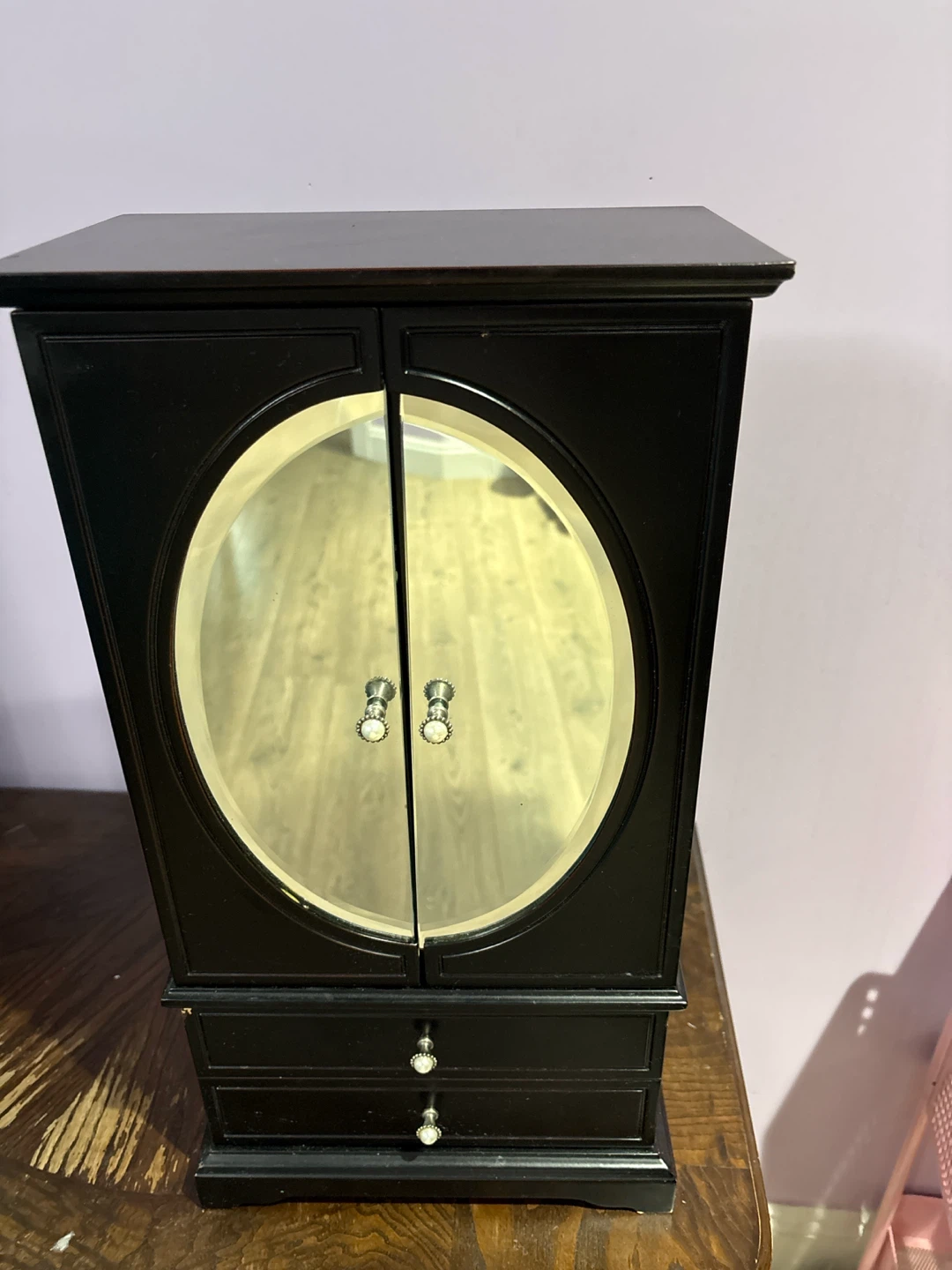 Black Jewellery Box with Mirror