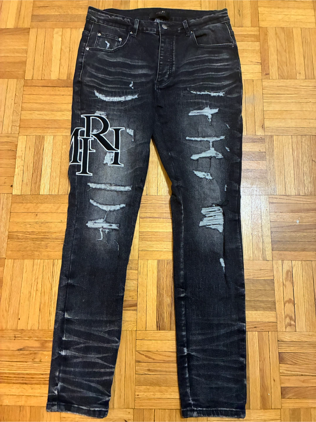 Amiri Distressed Black Jeans Size 32