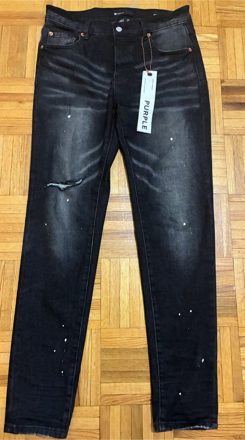 Purple Brand Black Distressed Jeans