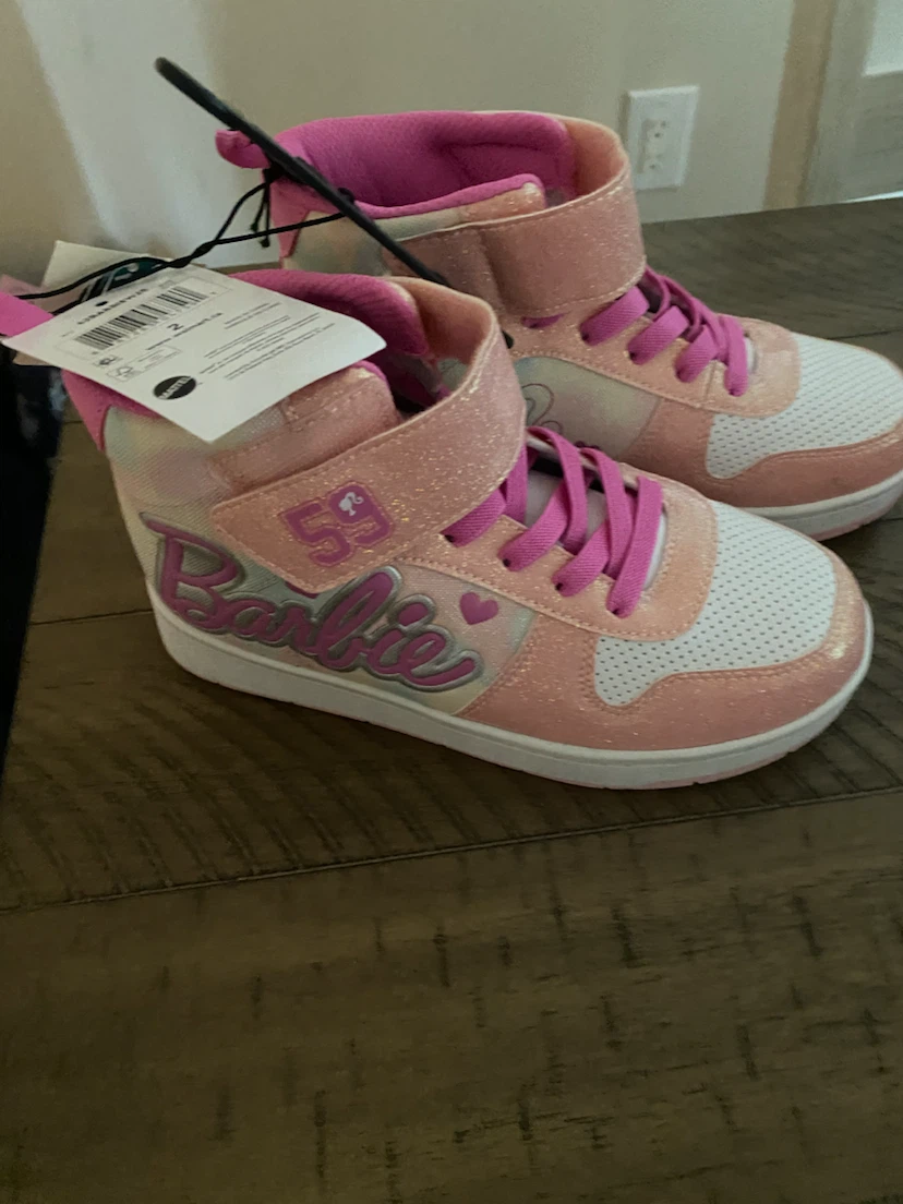 Barbie Pink Glitter High-Top Sneakers - photo 2