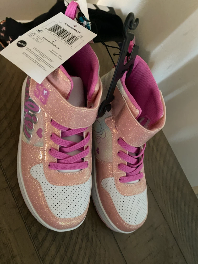 Barbie Pink Glitter High-Top Sneakers - photo 4