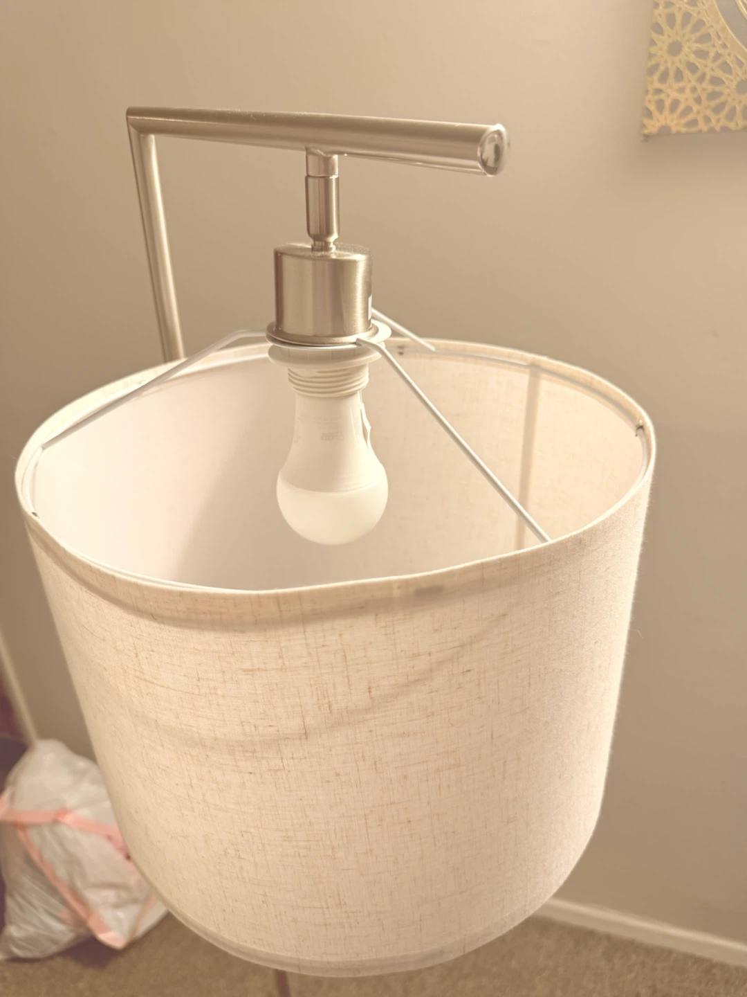 Metal Floor Lamp with Fabric Shade