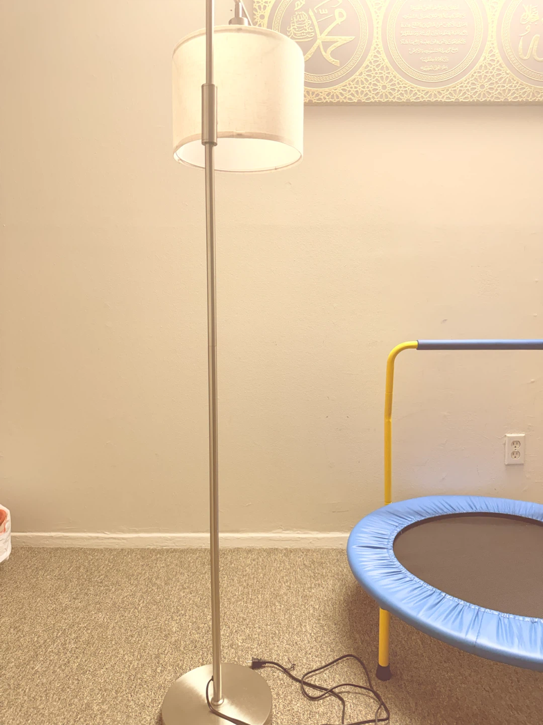 Metal Floor Lamp with Fabric Shade - photo 2