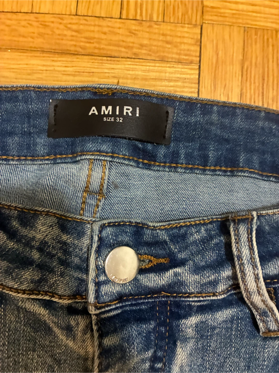 AMIRI Size 32 Distressed Blue Jeans - photo 2