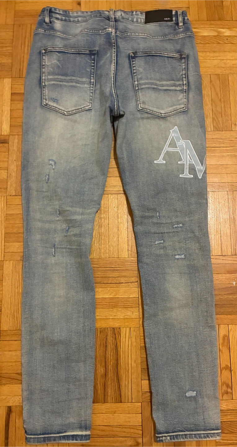 AMIRI Size 32 Distressed Blue Jeans - photo 3