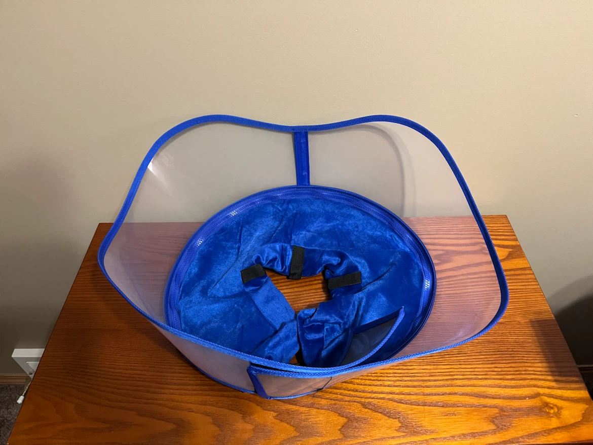 2 in 1 BLUE INFLATABLE PET RECOVERY COLLAR (Size Large)