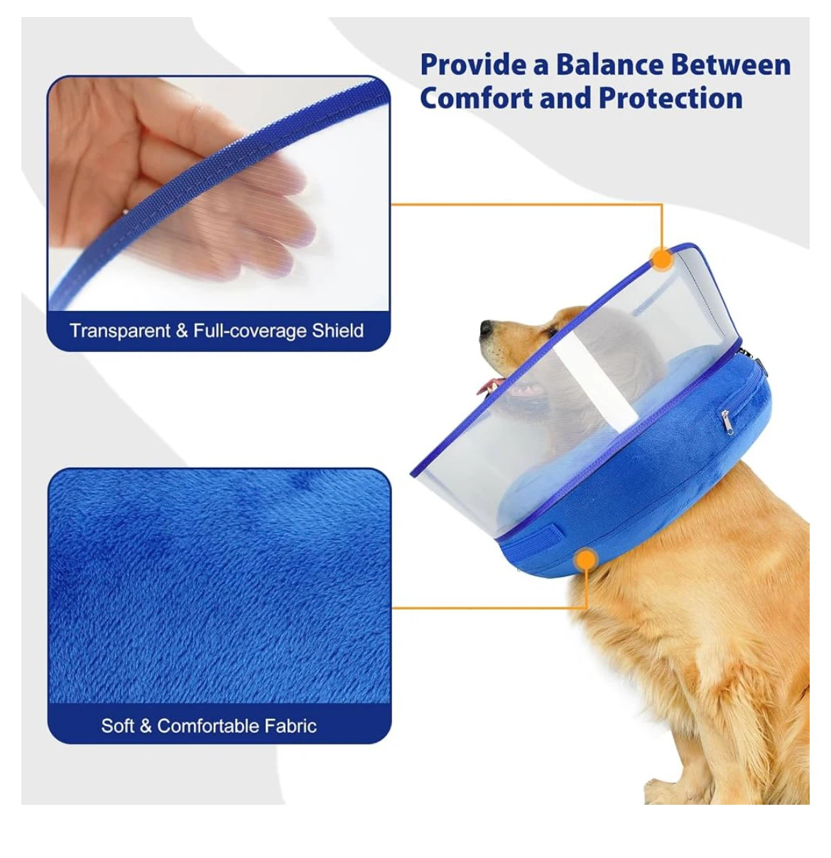2 in 1 BLUE INFLATABLE PET RECOVERY COLLAR (Size Large) - photo 4