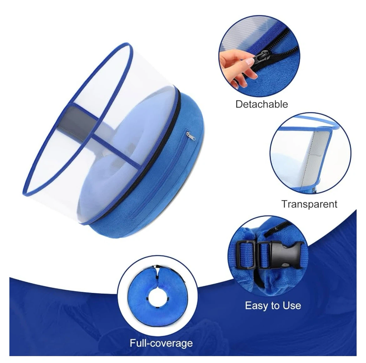 2 in 1 BLUE INFLATABLE PET RECOVERY COLLAR (Size Large) - photo 5