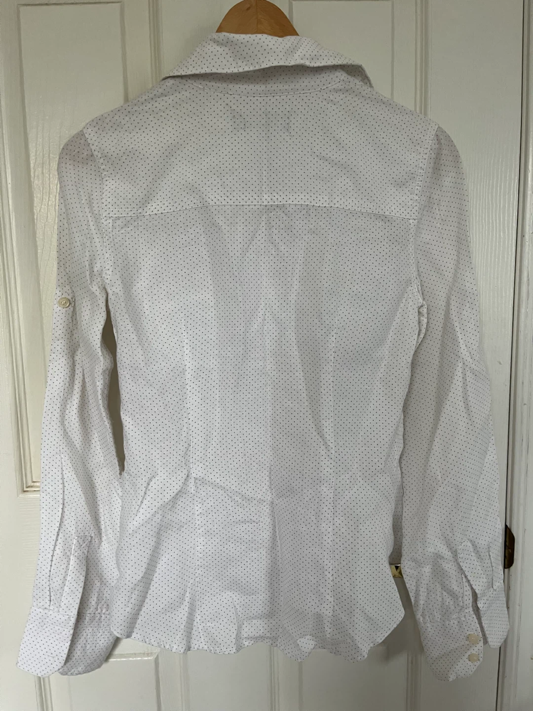 100% Linen Club Monaco White Polka Dot Button-Up Shirt - photo 2