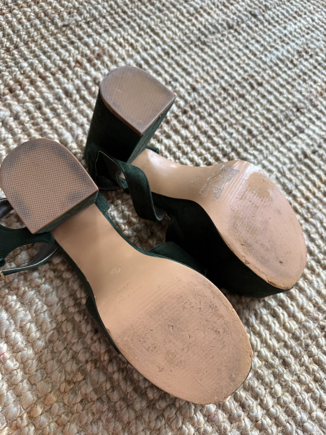 Green Suede Platform Heels - photo 3