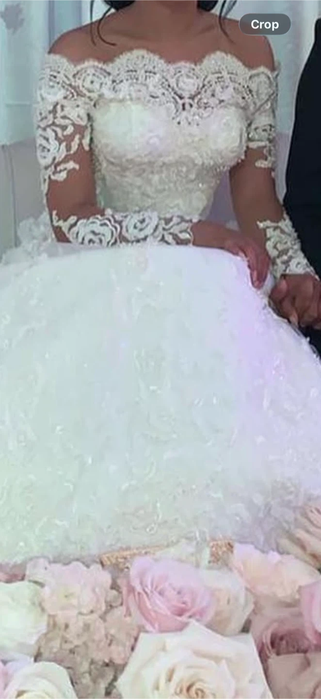 Off-the-shoulder Lace Wedding Dress