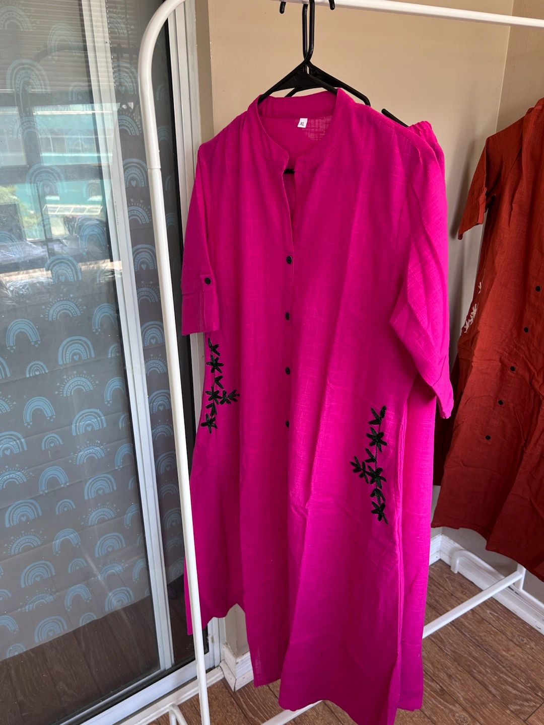 Cotton Linen A-Line Kurti & Straight Pants Set - photo 4