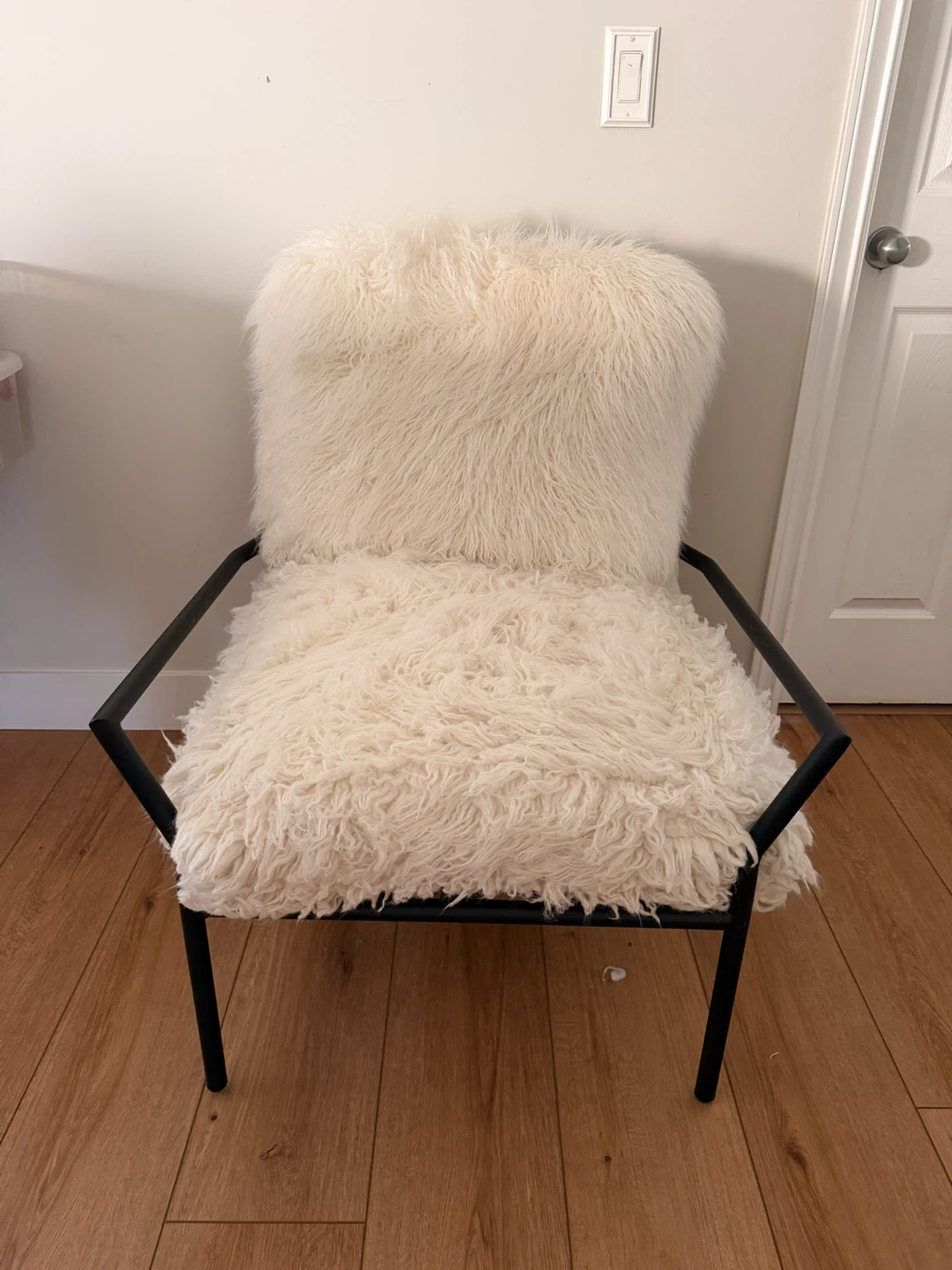 Cream Fluffy Accent Chair