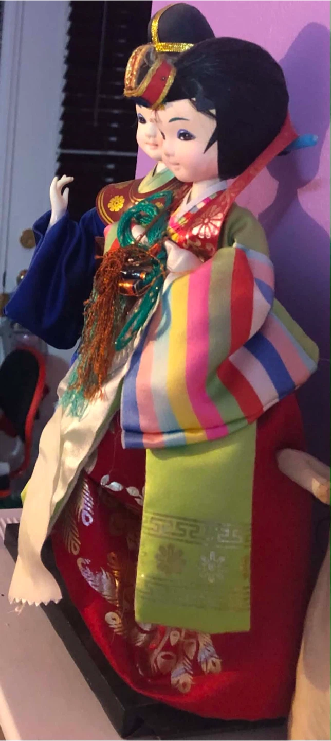 Vintage Korean Traditional Dolls Pair