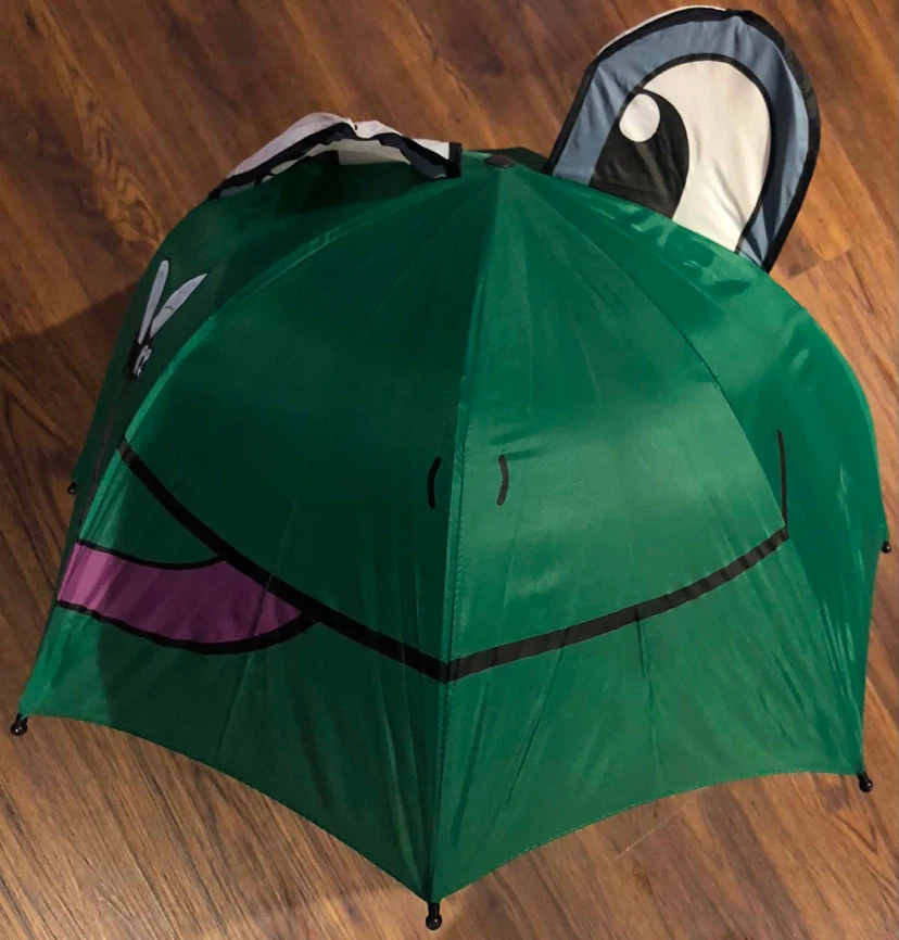 Green Frog Umbrella with Fly Graphic