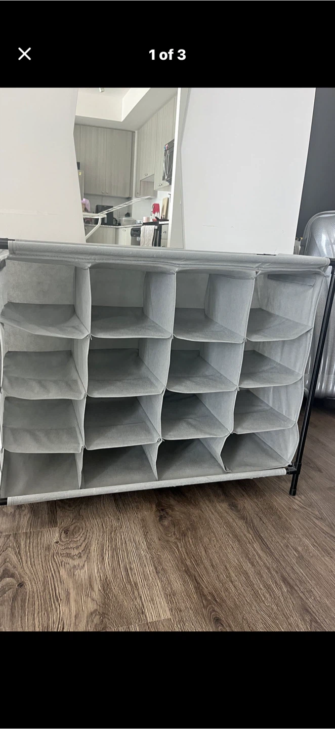 Grey Fabric Shoe Rack Organizer - photo 2