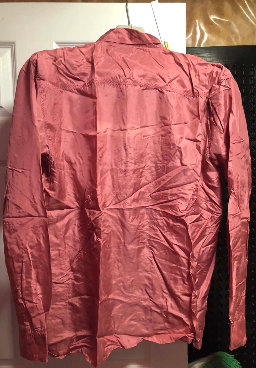 Pink Button-Up Shirt 100% silk