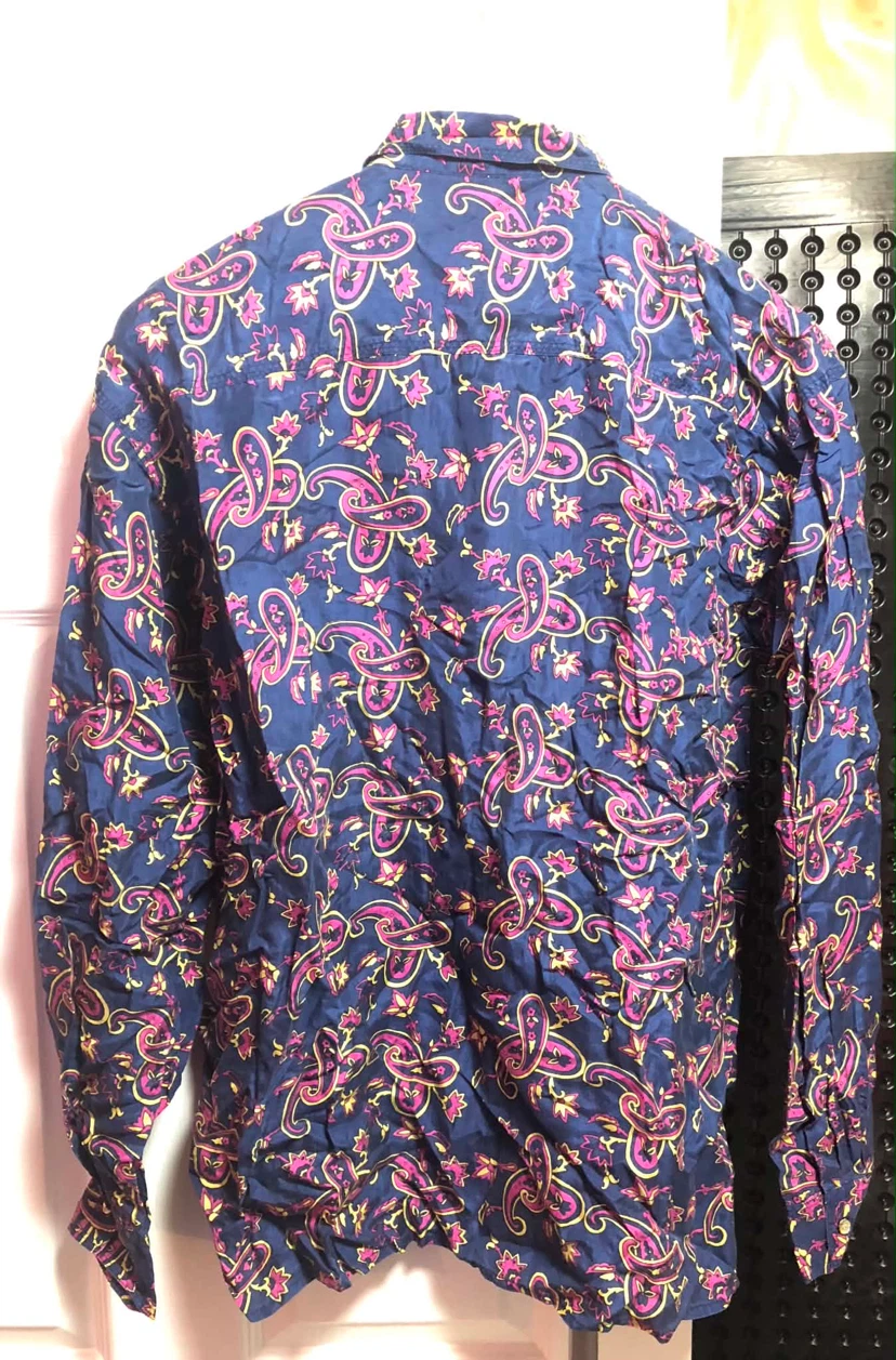 Navy Paisley Long Sleeve Shirt - Size 42 - photo 2
