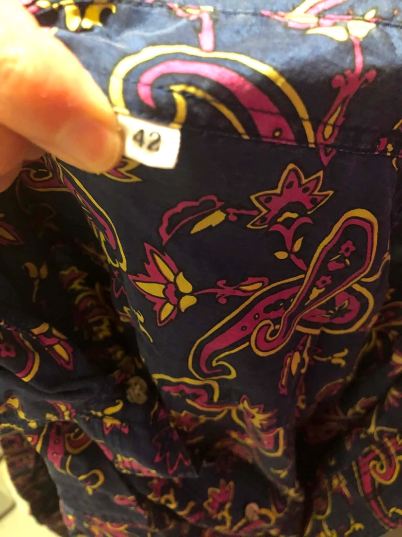 Navy Paisley Long Sleeve Shirt - Size 42 - photo 3