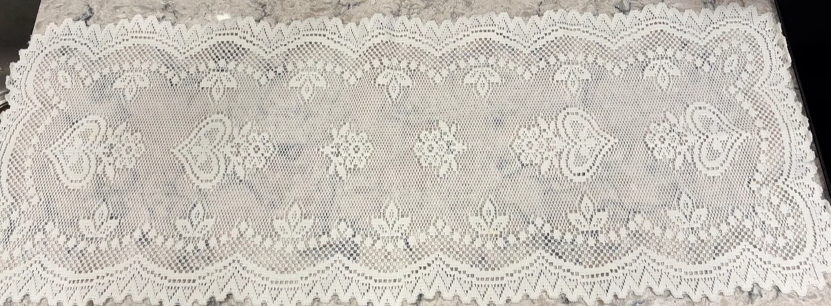 Vintage 5-Piece White Filet Lace Dresser Scarf & Doily Set - photo 2