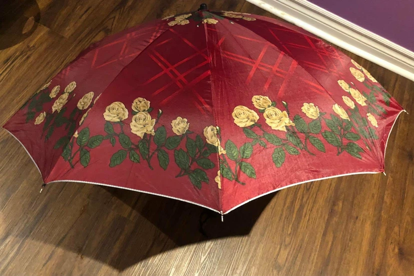Red Rose Pattern Umbrella
