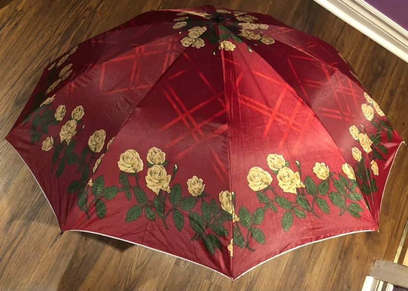 Red Rose Pattern Umbrella - photo 3