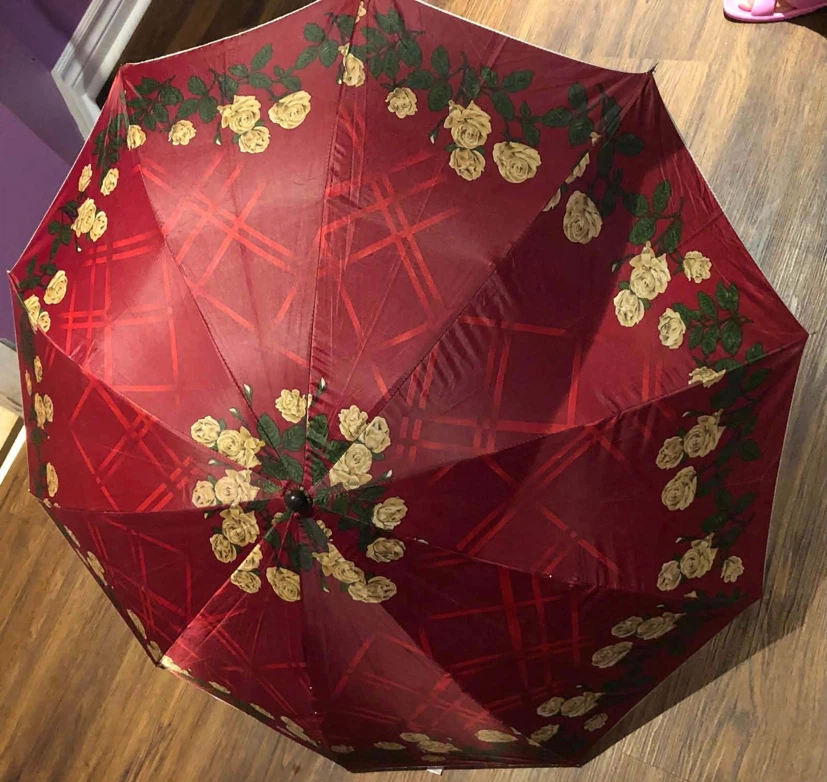 Red Rose Pattern Umbrella - photo 4