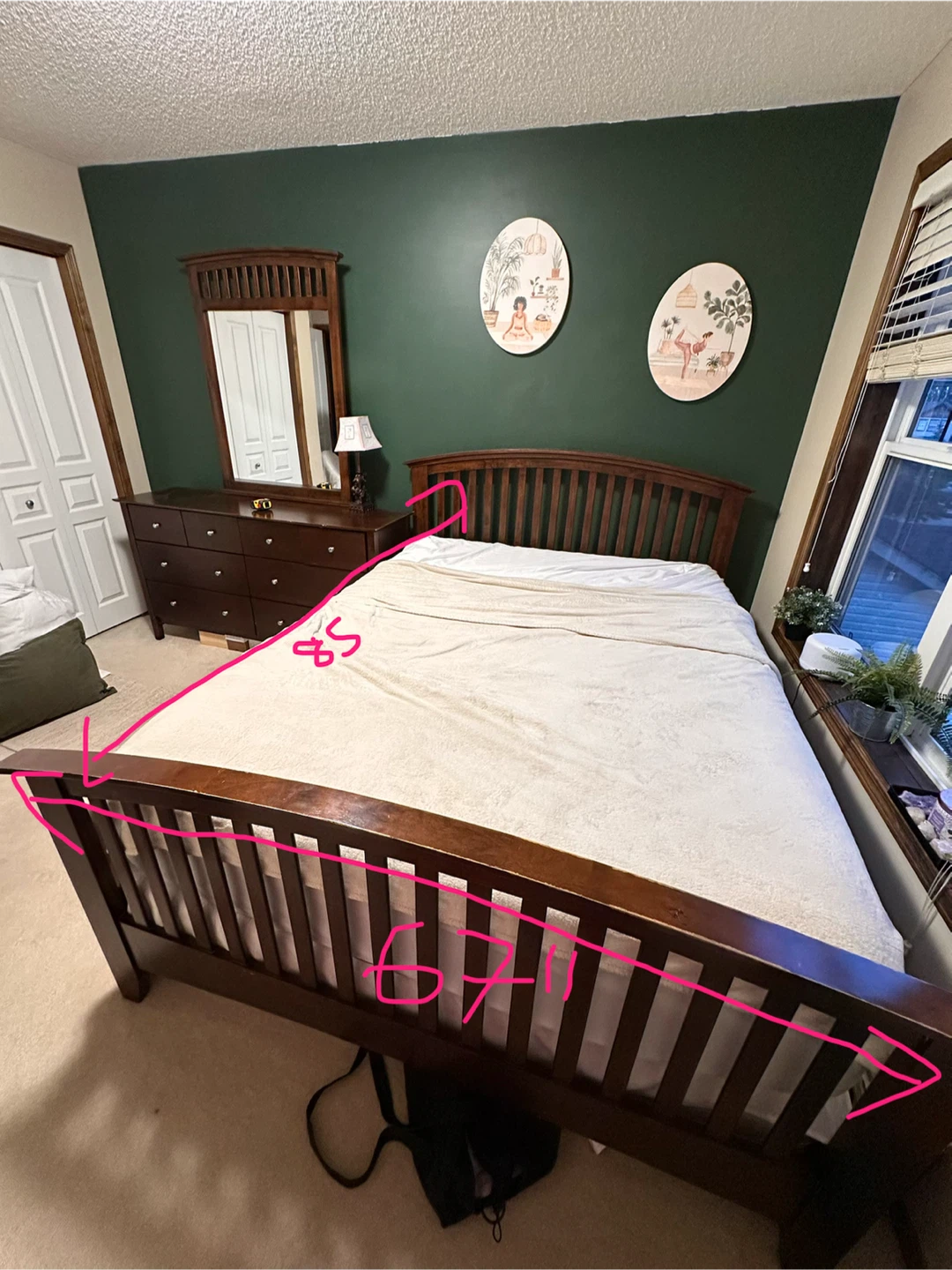 Wooden Dresser and Bed Frame Set - photo 4