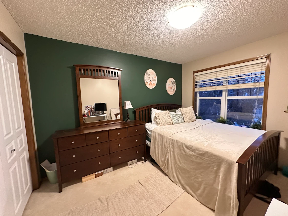 Wooden Dresser and Bed Frame Set
