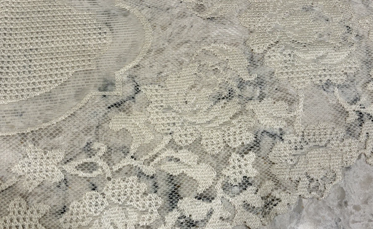 Vintage Ivory/Cream Floral Lace Dresser Scarf/Table Runner - photo 2