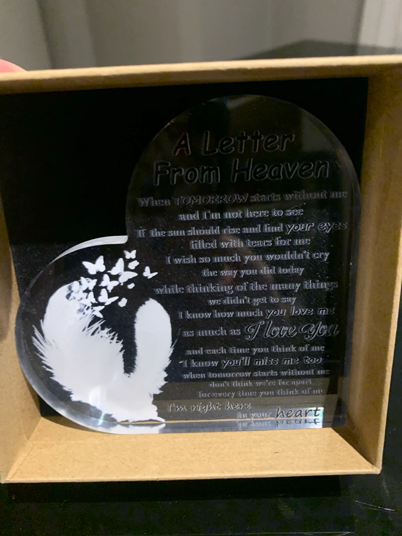 Memorial "A Letter From Heaven" Heart Keepsake