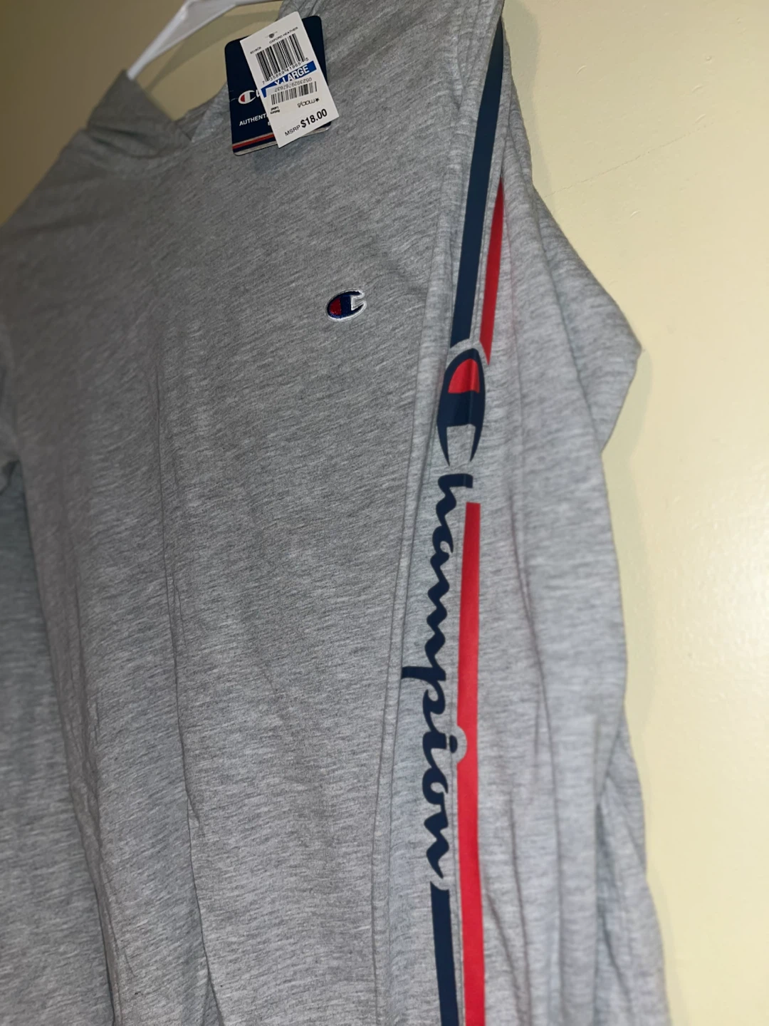 Champion BIG KIDS Heather Grey Long Sleeve Hoodie XL