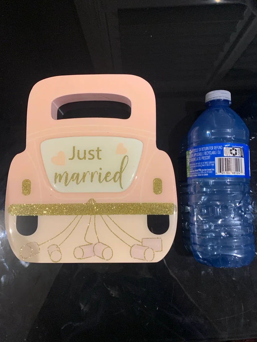 Pink "Just Married" Car Decoration