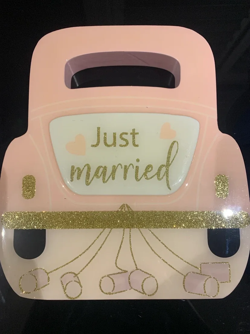 Pink "Just Married" Car Decoration - photo 2