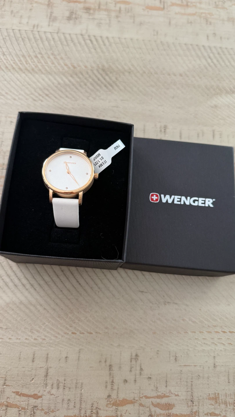 Wenger Women's Watch - White Leather Strap, Rose Gold Case - photo 2