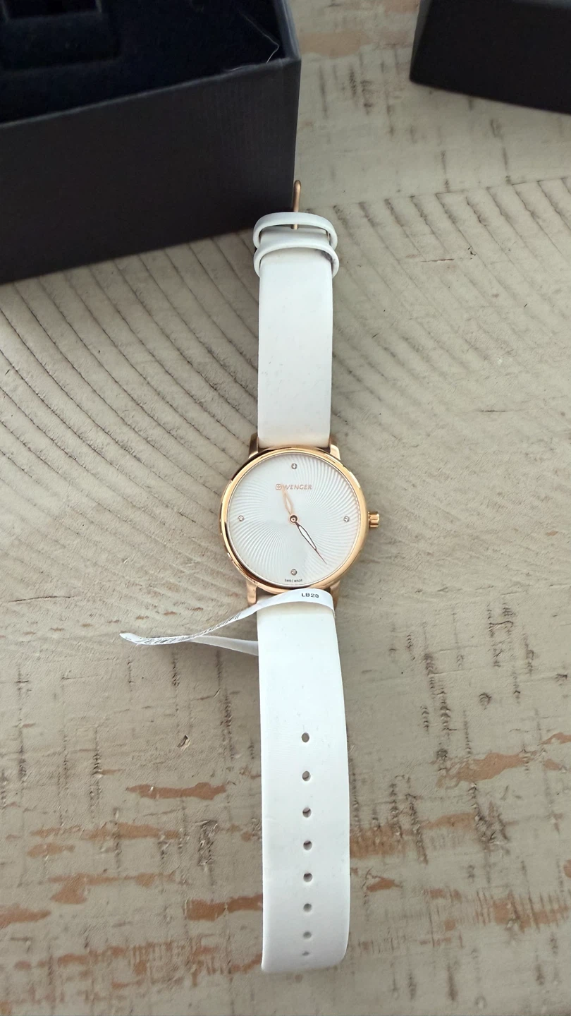 Wenger Women's Watch - White Leather Strap, Rose Gold Case - photo 3