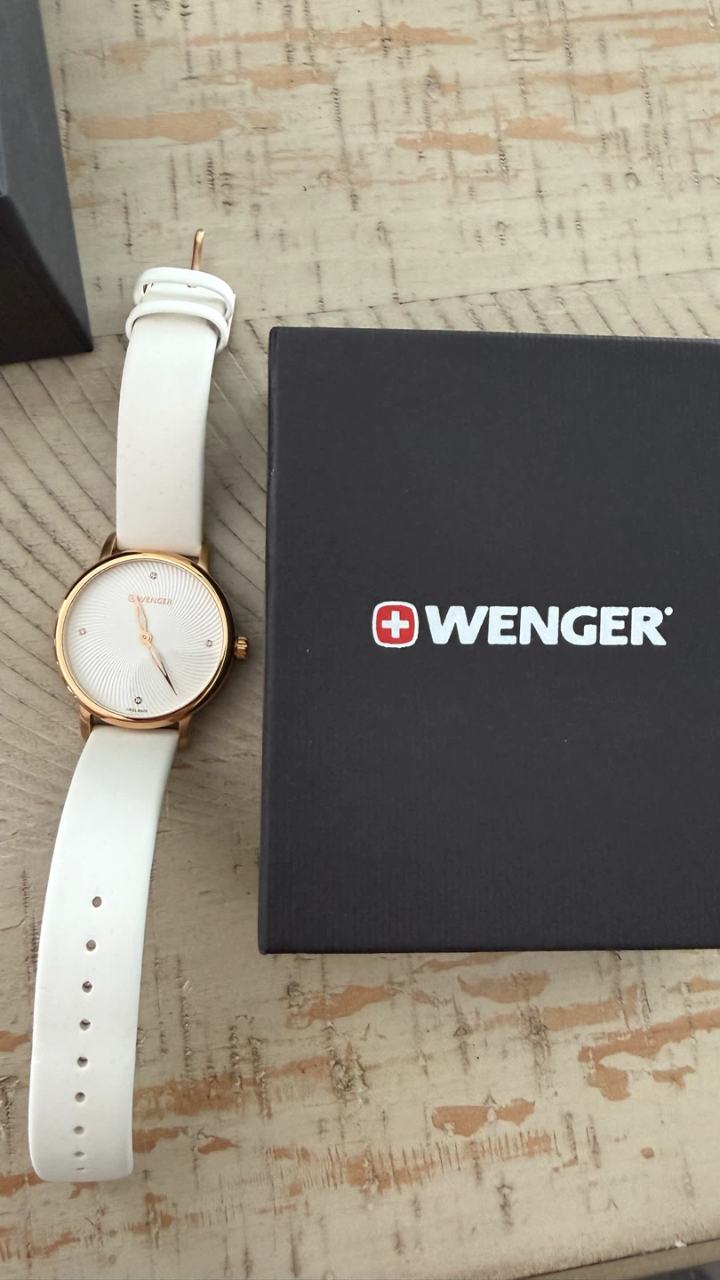 Wenger Women's Watch - White Leather Strap, Rose Gold Case - photo 4