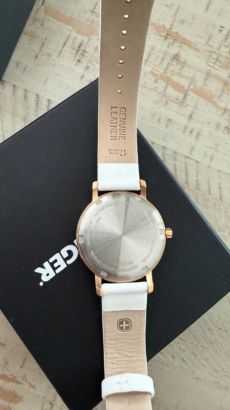 Wenger Women's Watch - White Leather Strap, Rose Gold Case - photo 5