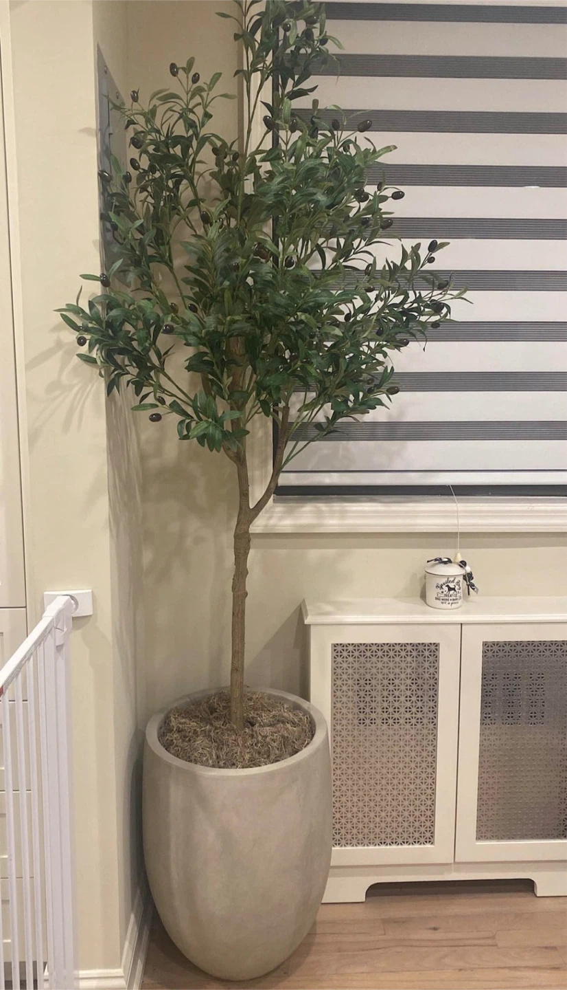 Artificial Olive Tree and Concrete Pot