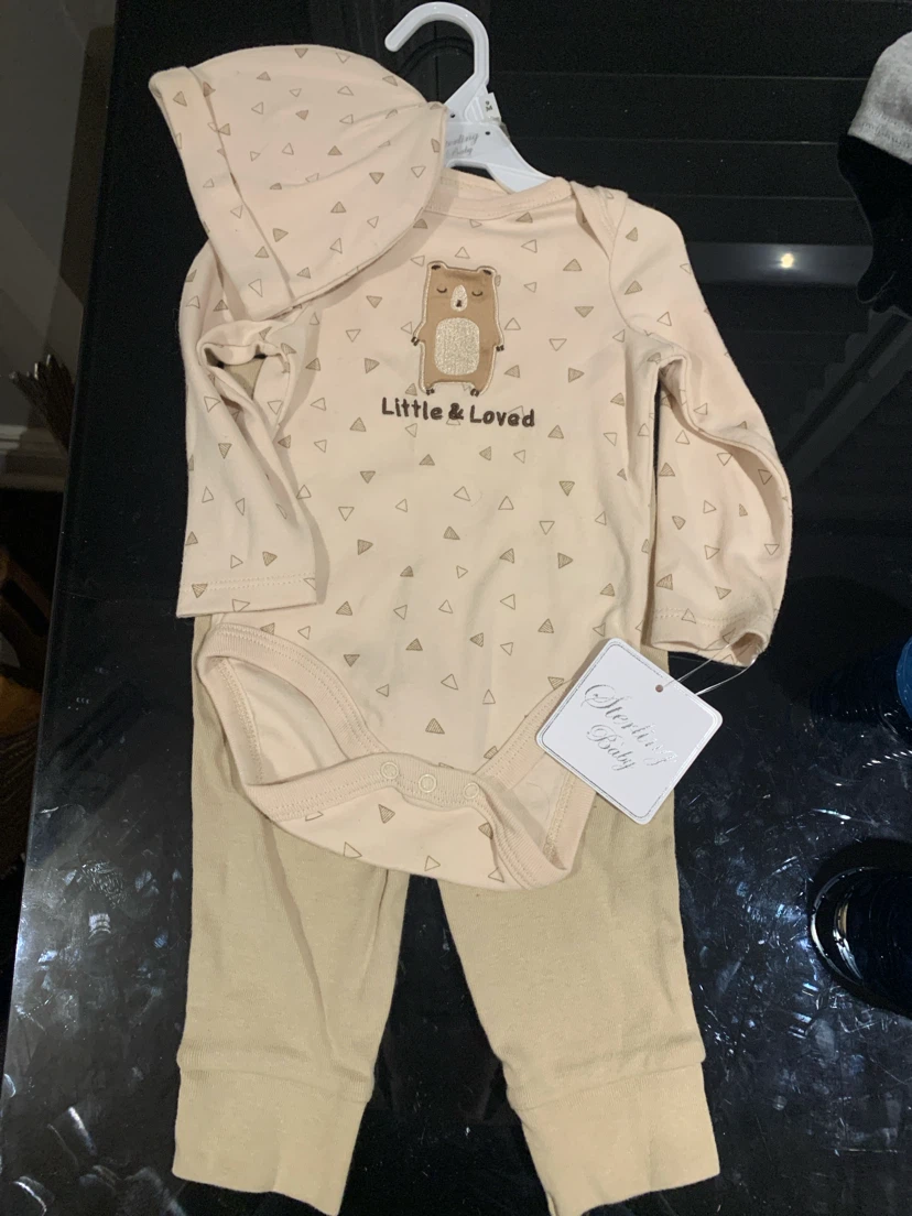 Sterling Baby Bear Bodysuit Hat Pants Set - 9 Months