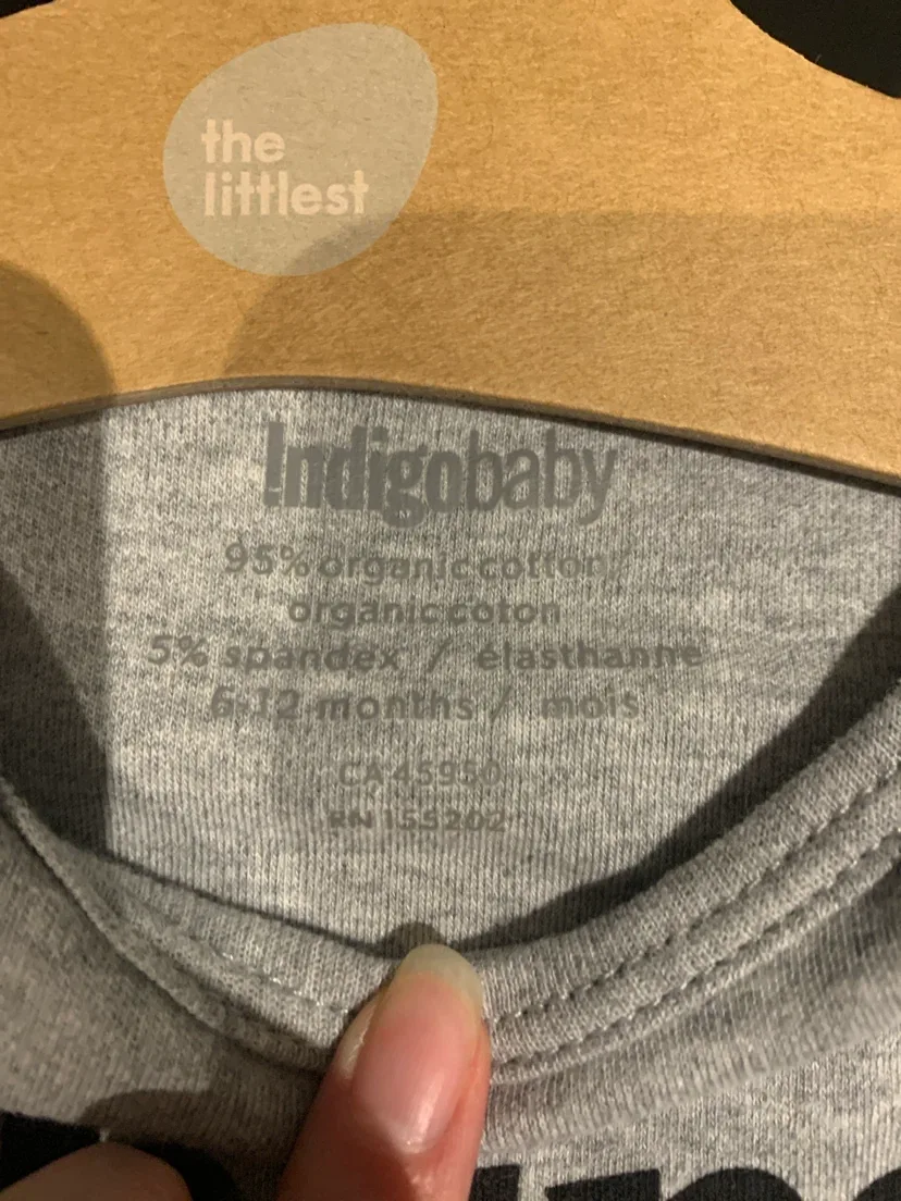 NEW Indigobaby "Sibling" Organic Cotton Onesie - 6-12 Months - photo 3