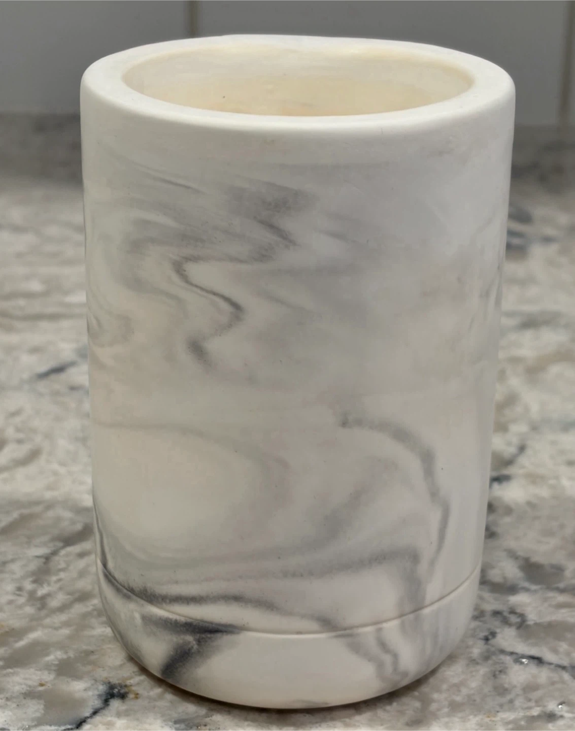 Marble Print Q-Tip Holder/Toothbrush Holder