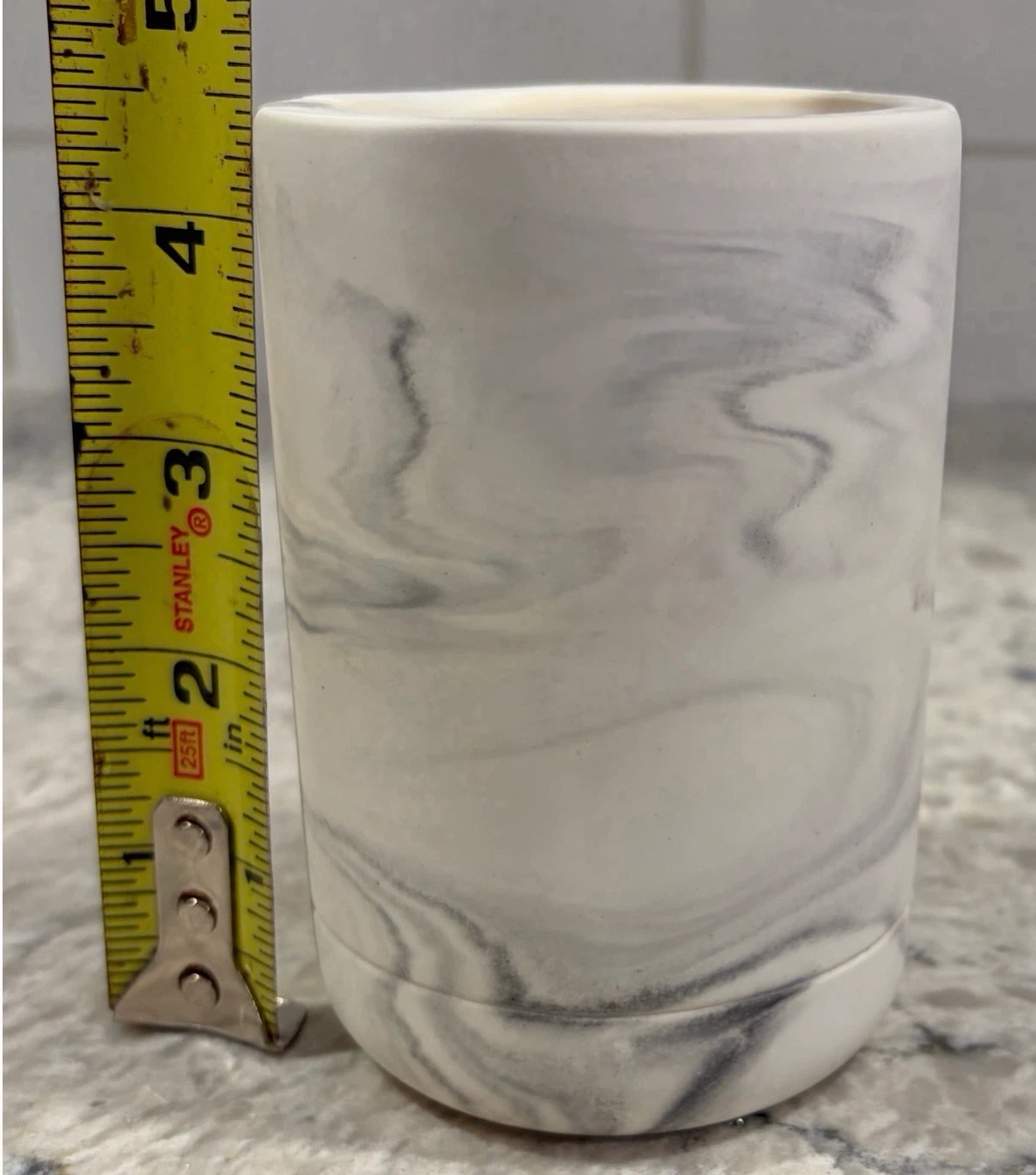 Marble Print Q-Tip Holder/Toothbrush Holder - photo 4