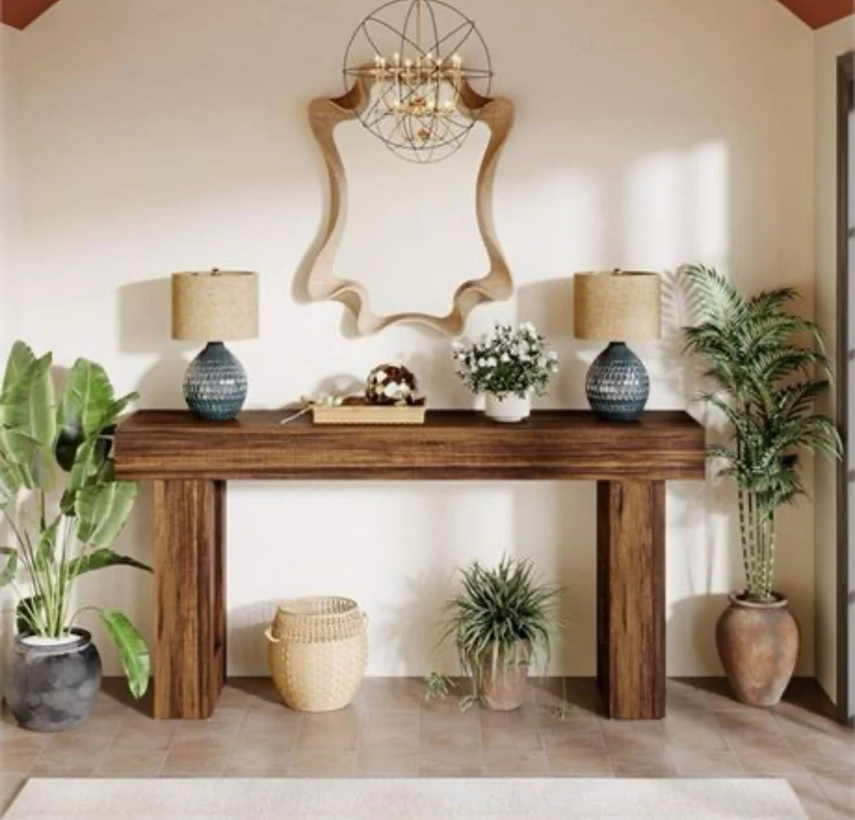 Dark Wood Console Table - photo 2