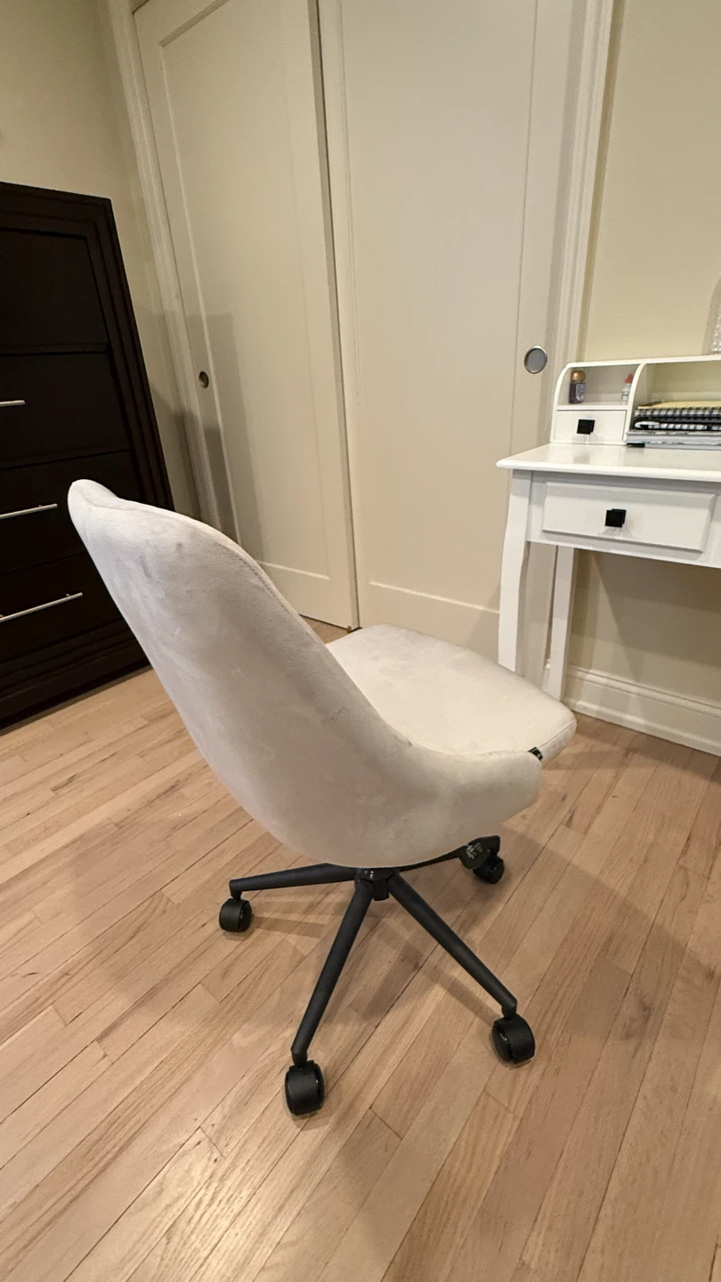 Gray Velvet Swivel Desk Chair - photo 4