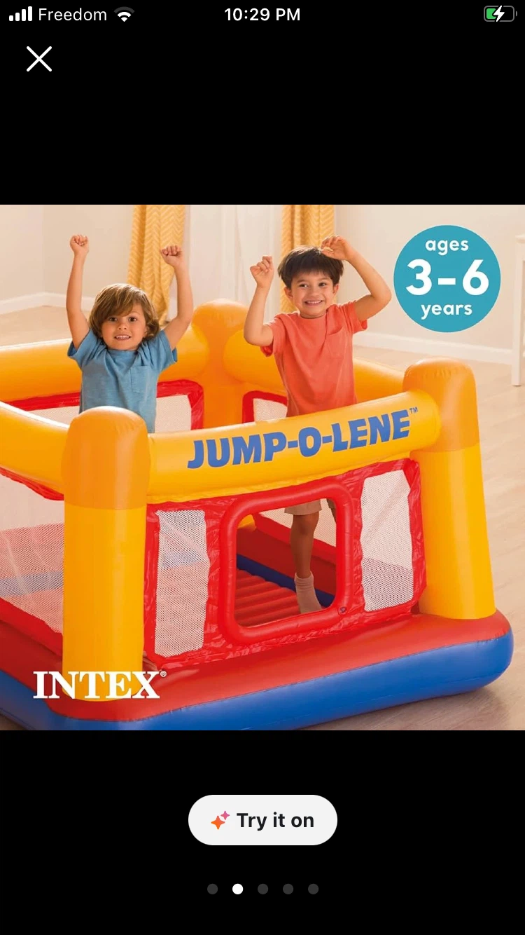 Intex Jump-O-Lene Inflatable Bouncer 68.5" x 68.5" x 44"