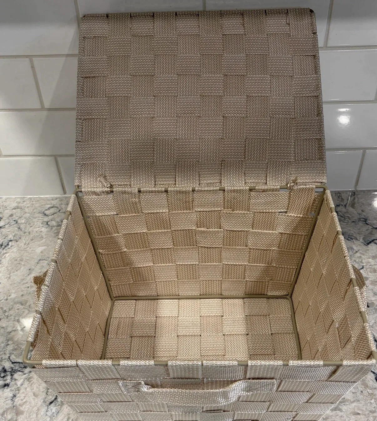 Woven Storage Basket with Lid - Organizer Bin (11” x 9”) - photo 2