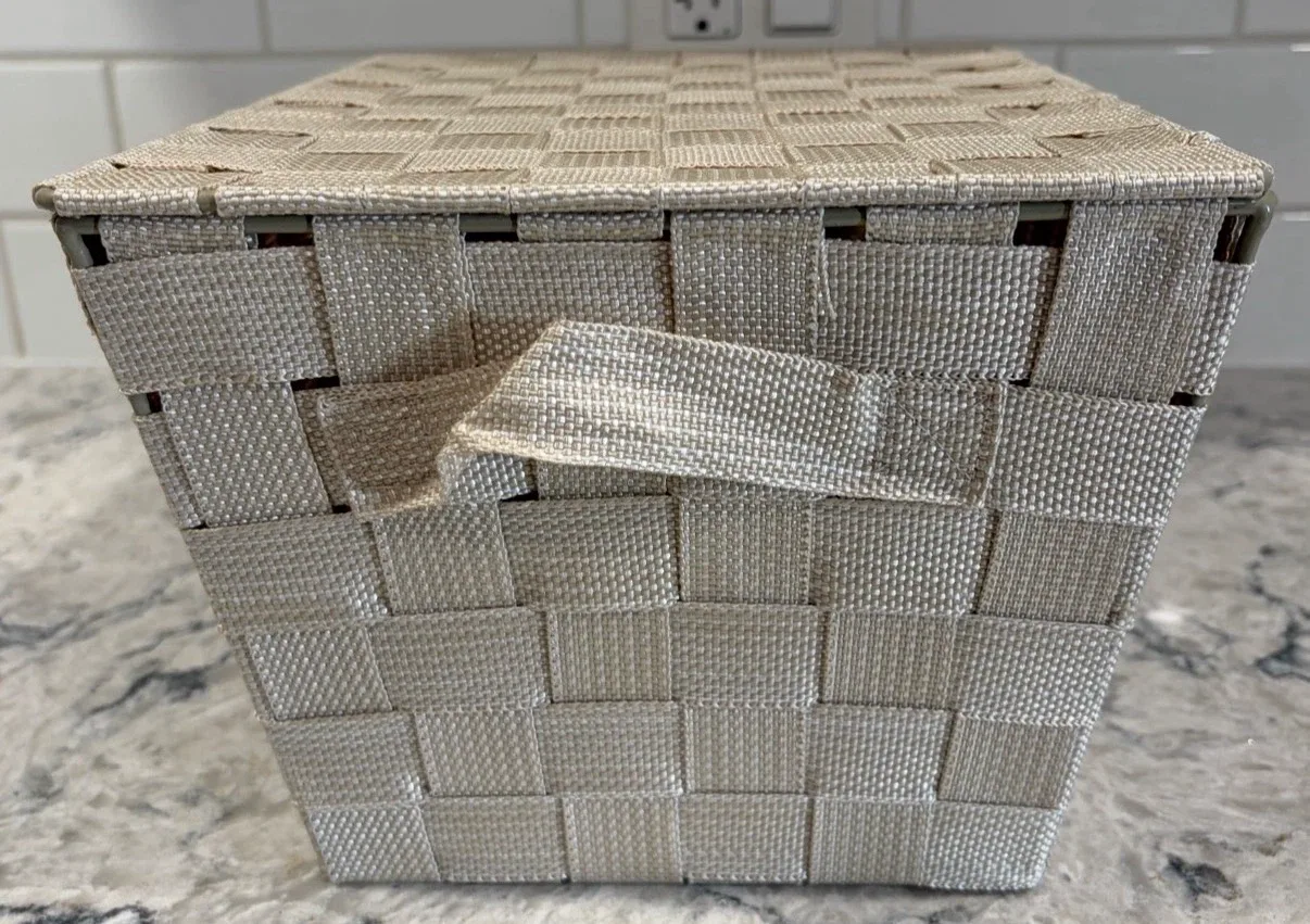 Woven Storage Basket with Lid - Organizer Bin (11” x 9”) - photo 3