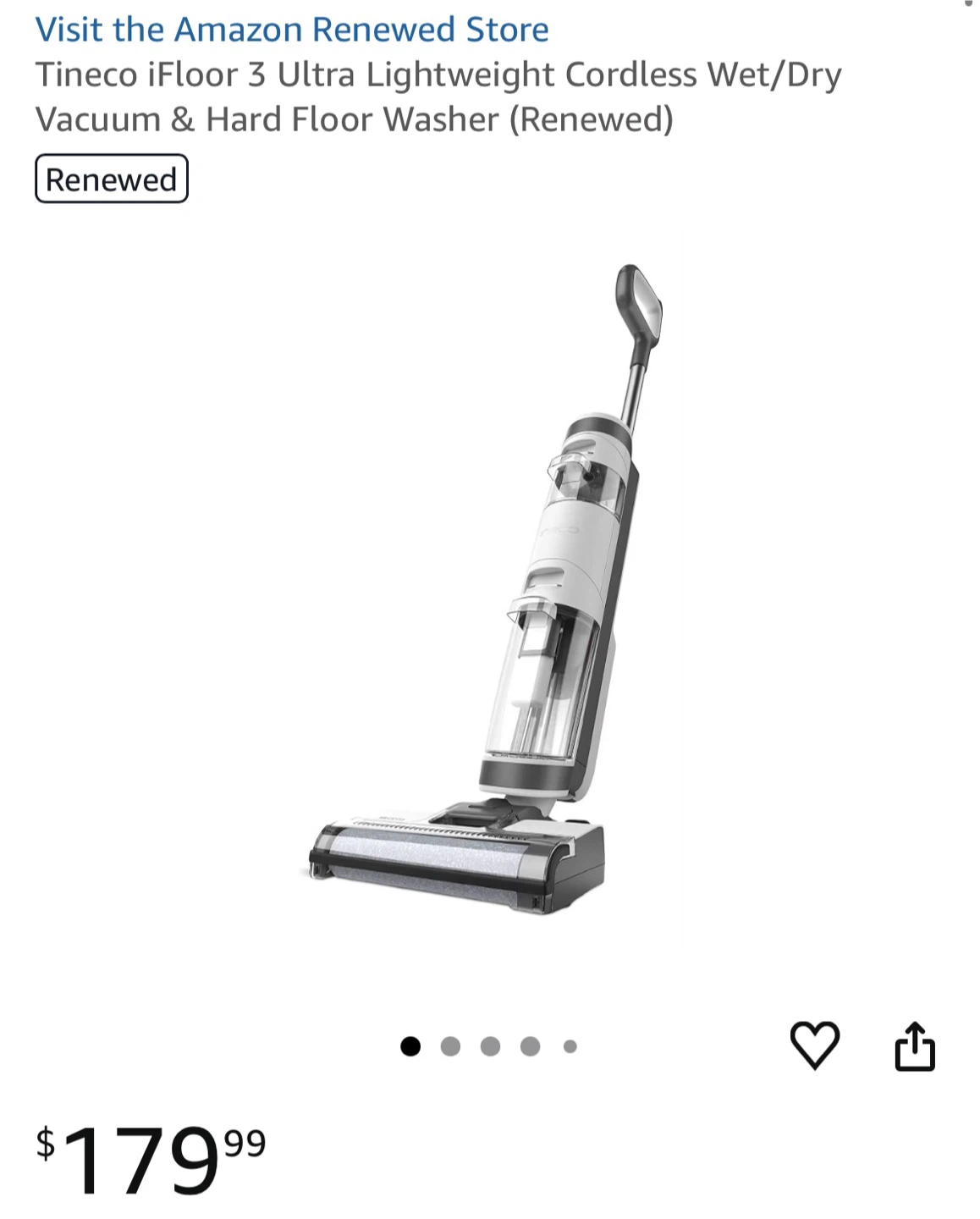 Tineco iFloor 3 Cordless Wet/Dry Vacuum & Hard Floor Washer - photo 3