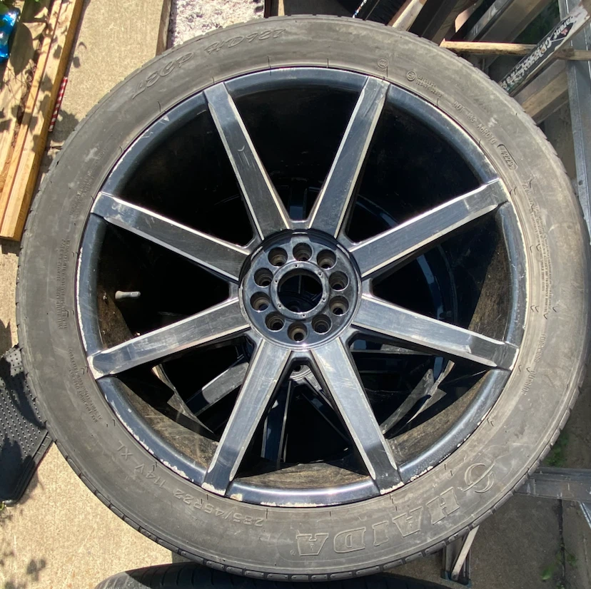 22" Black & Machined Wheels w/ 285/45R22 Haida Tires- Set of 4 - photo 3